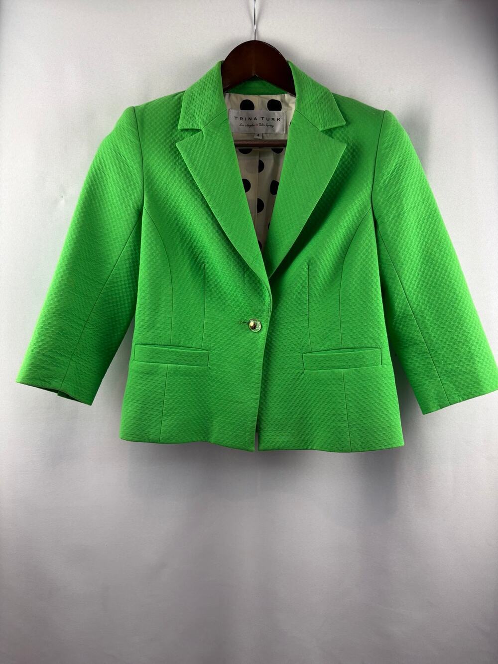 Women’s Trina Turk Size 4 Bright Green Blazer